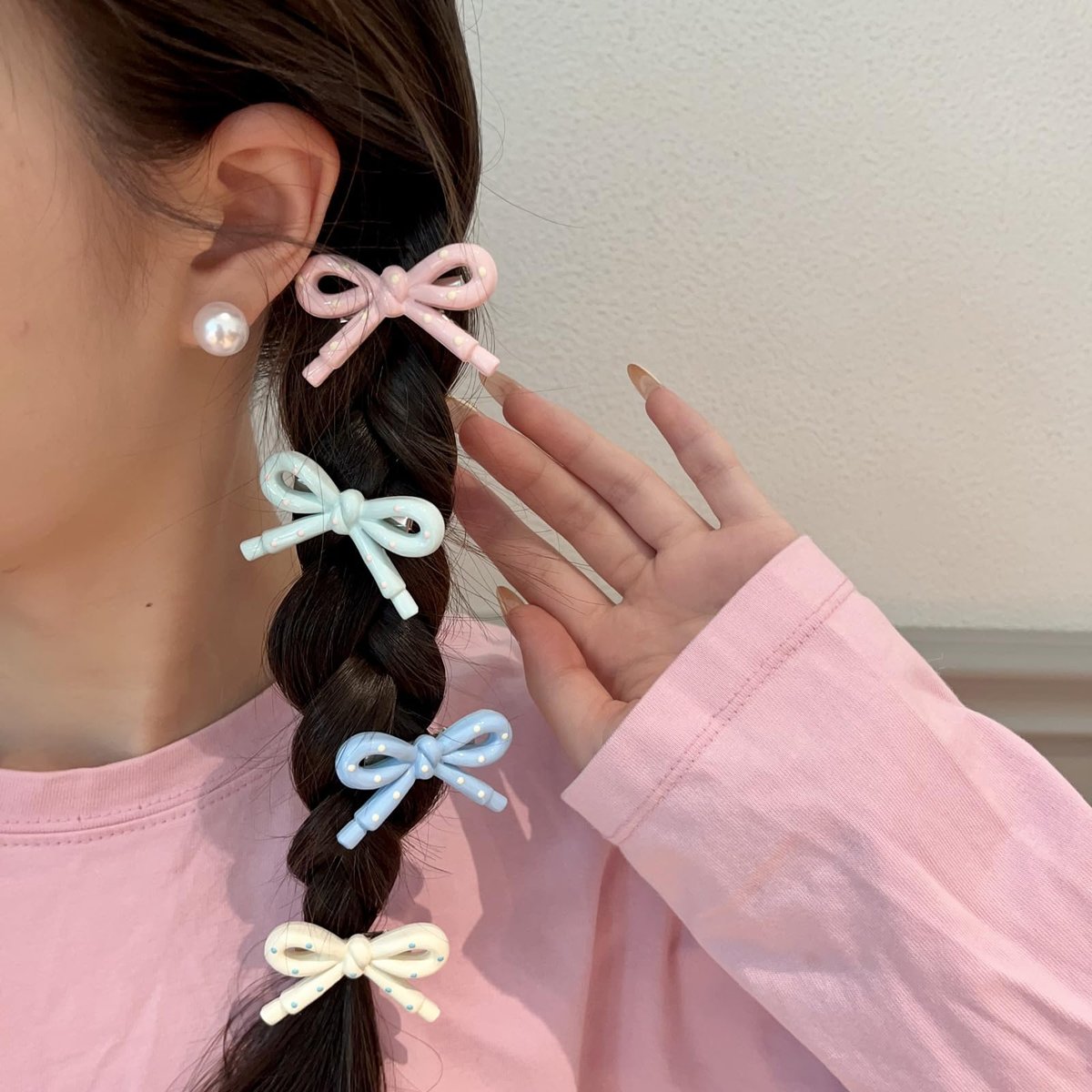 Lemeilleur 8-Pack Acrylic Bow Hair Clips – Duck Teeth No-Slip Hair Pins for Women, Girls, Kids – Multicolor Hair Barrettes for Thick & Thin Hair - görsel 5