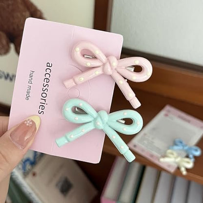 Lemeilleur 8-Pack Acrylic Bow Hair Clips – Duck Teeth No-Slip Hair Pins for Women, Girls, Kids – Multicolor Hair Barrettes for Thick & Thin Hair