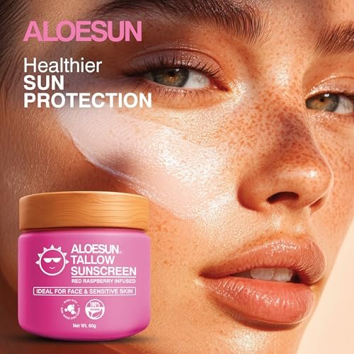 Organic Beef Tallow Sunscreen SPF 30 - Natural Sunblock Lotion for Face and Body with Non Nano Zinc Oxide Mineral Protection - Reef Safe Travel Size Tallow Moisturizer for Adult and Baby - 2.12 Oz Avelisse