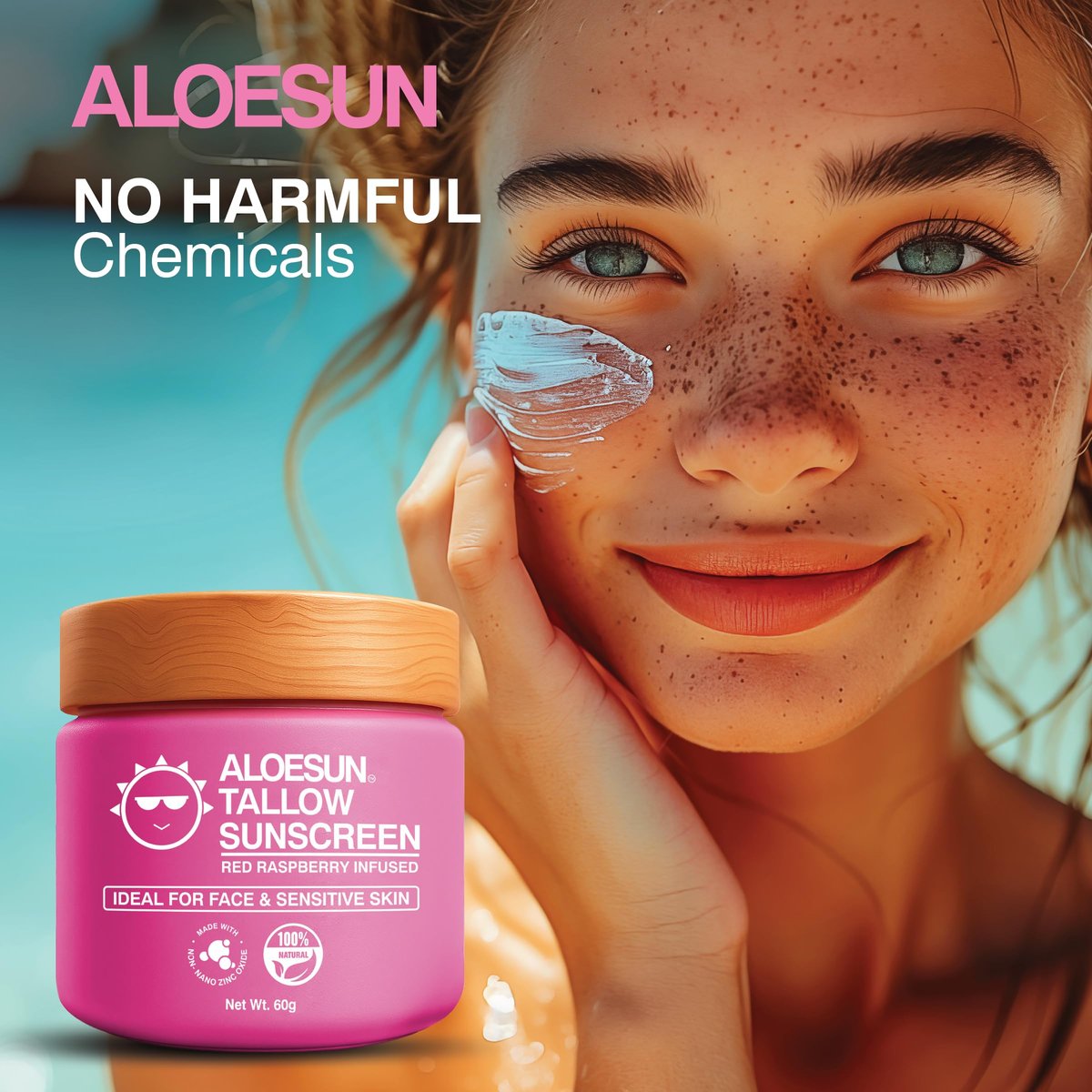 Organic Beef Tallow Sunscreen SPF 30 - Natural Sunblock Lotion for Face and Body with Non Nano Zinc Oxide Mineral Protection - Reef Safe Travel Size Tallow Moisturizer for Adult and Baby - 2.12 Oz Avelisse