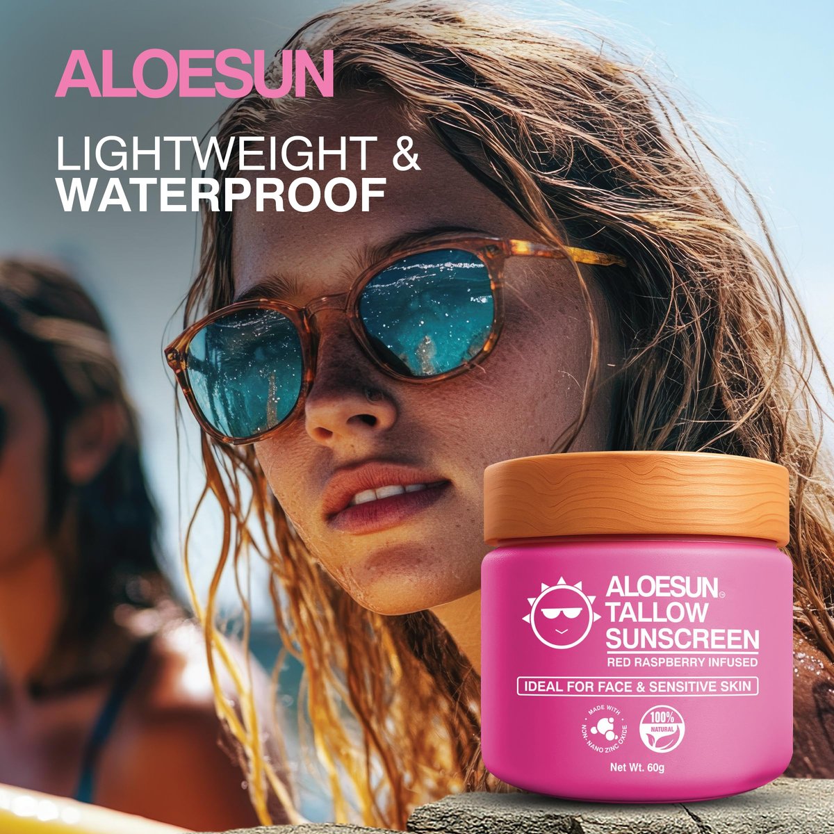 Organic Beef Tallow Sunscreen SPF 30 - Natural Sunblock Lotion for Face and Body with Non Nano Zinc Oxide Mineral Protection - Reef Safe Travel Size Tallow Moisturizer for Adult and Baby - 2.12 Oz Avelisse