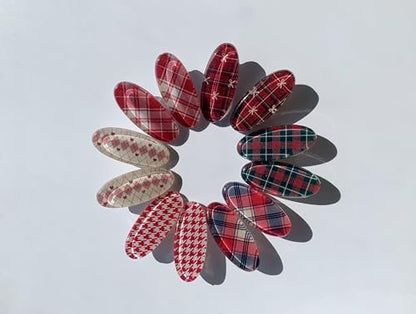 Lemeilleur 12 PCs (6 Pairs) 1.6 Inches Vintage Acrylic Resin Alligator Hair Barrettes - Cute Hair Pins for Girls Kids