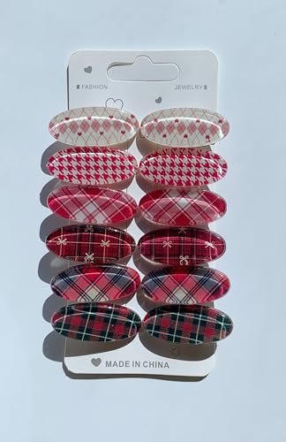 Lemeilleur 12 PCs (6 Pairs) 1.6 Inches Vintage Acrylic Resin Alligator Hair Barrettes - Cute Hair Pins for Girls Kids - görsel 8
