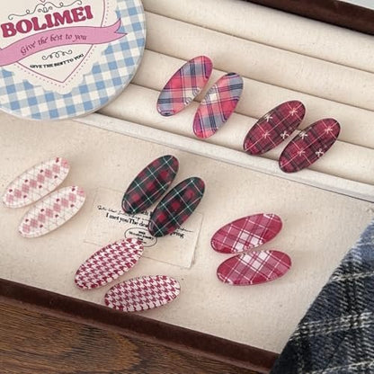 Lemeilleur 12 PCs (6 Pairs) 1.6 Inches Vintage Acrylic Resin Alligator Hair Barrettes - Cute Hair Pins for Girls Kids