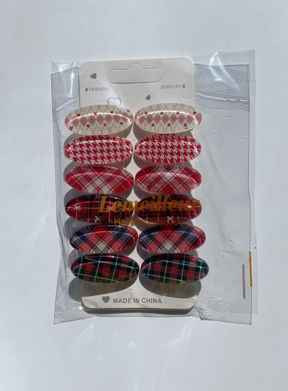 Lemeilleur 12 PCs (6 Pairs) 1.6 Inches Vintage Acrylic Resin Alligator Hair Barrettes - Cute Hair Pins for Girls Kids