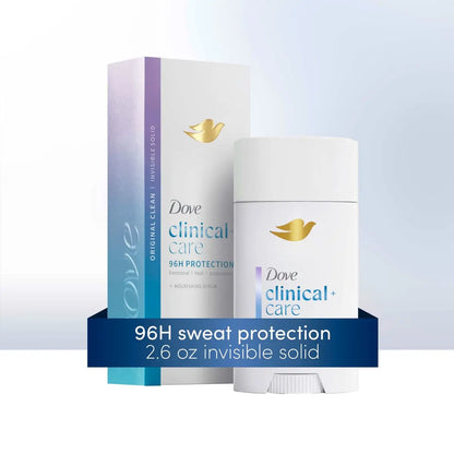 Dove Clinical + Care Antiperspirant Deodorant Invisible Solid Stick for Women, Original Clean with Nourishing Serum, 2.6 oz Avelisse