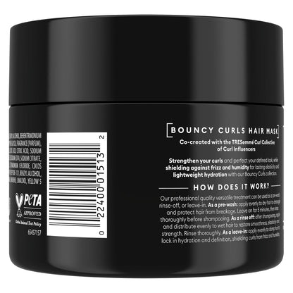 TRESemmé Multi-Tasking Hair Mask for Bouncy Curls - Lightweight Hydrate, Strengthen & Define with Peptide Blend, 8 fl oz