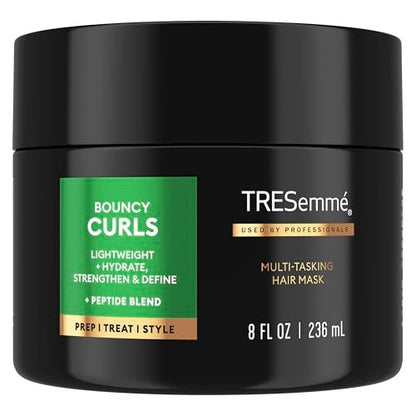 TRESemmé Multi-Tasking Hair Mask for Bouncy Curls - Lightweight Hydrate, Strengthen & Define with Peptide Blend, 8 fl oz