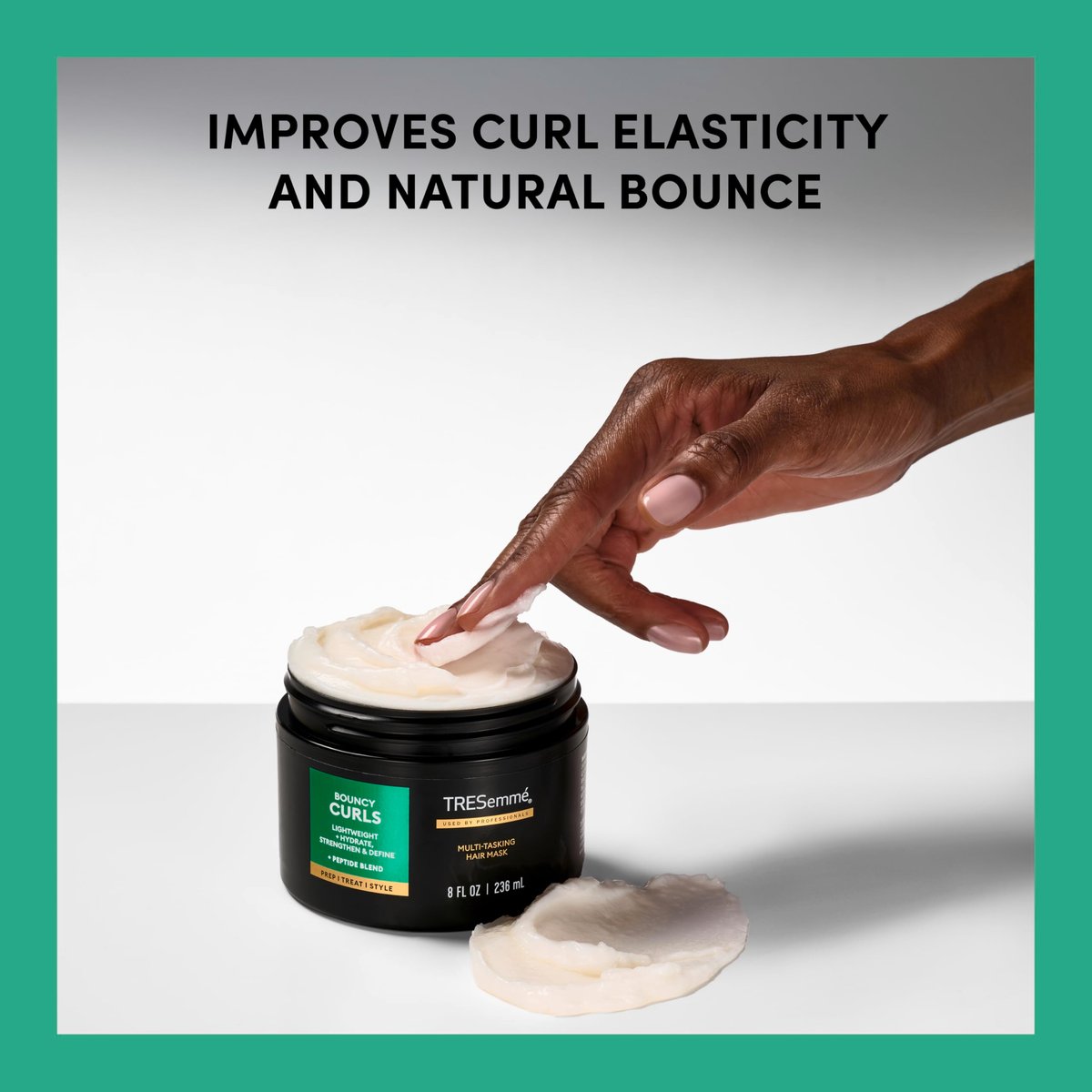 TRESemmé Multi-Tasking Hair Mask for Bouncy Curls - Lightweight Hydrate, Strengthen & Define with Peptide Blend, 8 fl oz - görsel 5