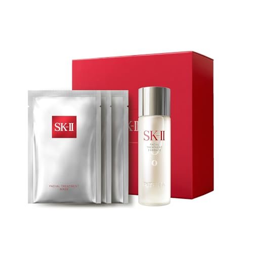 SK-II Glow Up Duo Anti-Aging Skin Care Set - Facial Treatment Essence & 3 Hydrating Face Masks (4 Count) Avelisse
