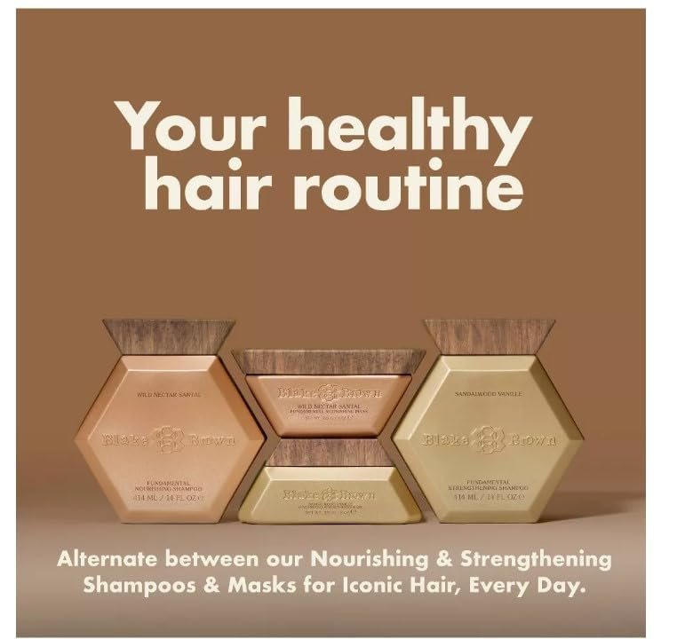 Blake Brownn Strengthening Hair Mask - Sandalwood Vanille, Warm Vanilla Scent, 8 oz with Makeup Remover Pads - görsel 7