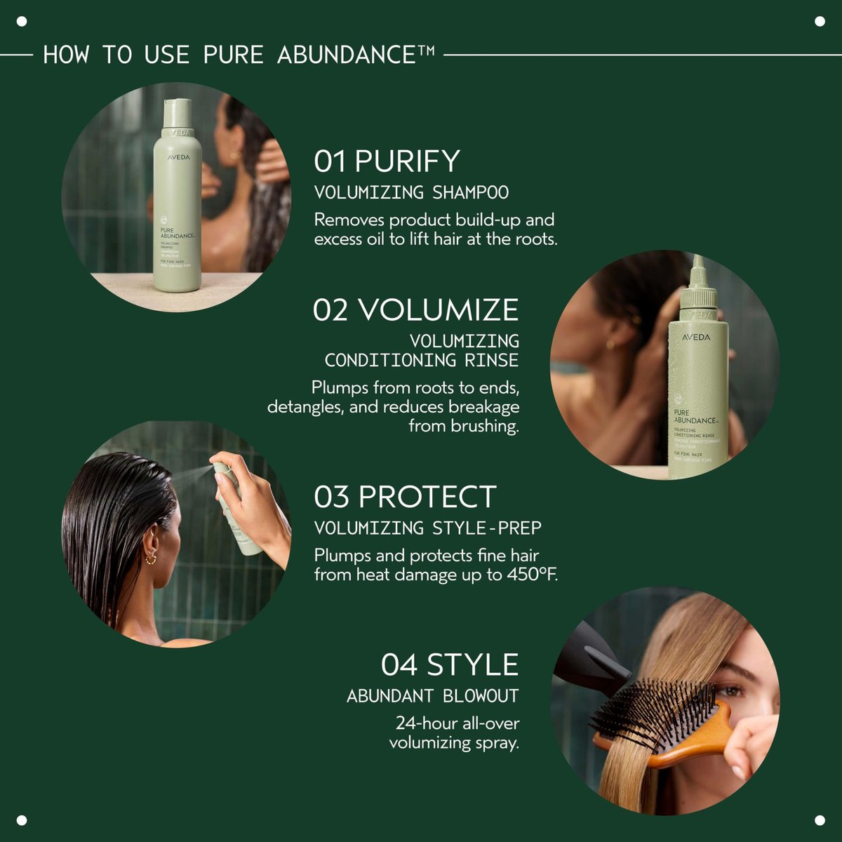 Aveda Pure Abundance Volumizing Style-Prep | Lightweight Volumizing Prep Spray for Fine Hair | Heat Protection Spray | 3.4 Fl Oz - görsel 7