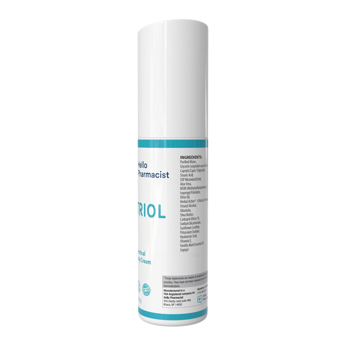 HelloPharmacist Natural Bioidentical Estriol 5.0 Professional Cream for Women - Menopause Support with Hyaluronic Acid & Moisturizers - 3 oz Avelisse
