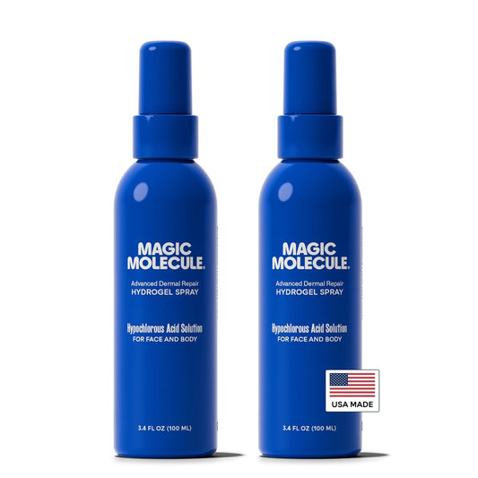 Magic Molecule Dermal Repair Hydrogel Spray with Pure Hypochlorous Acid - Intensive Skin-Smoothing Formula for All Skin Types (3.4 oz, Pack of 2) Avelisse