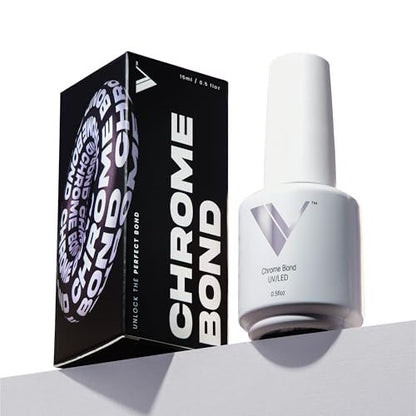 V Beauty Pure Chrome Nail Bond - Chrome Base Coat for Precise Powder Placement & Maximum Retention, Beginner-Friendly Formula, Protects Against Lifting and Chipping, 15 mL