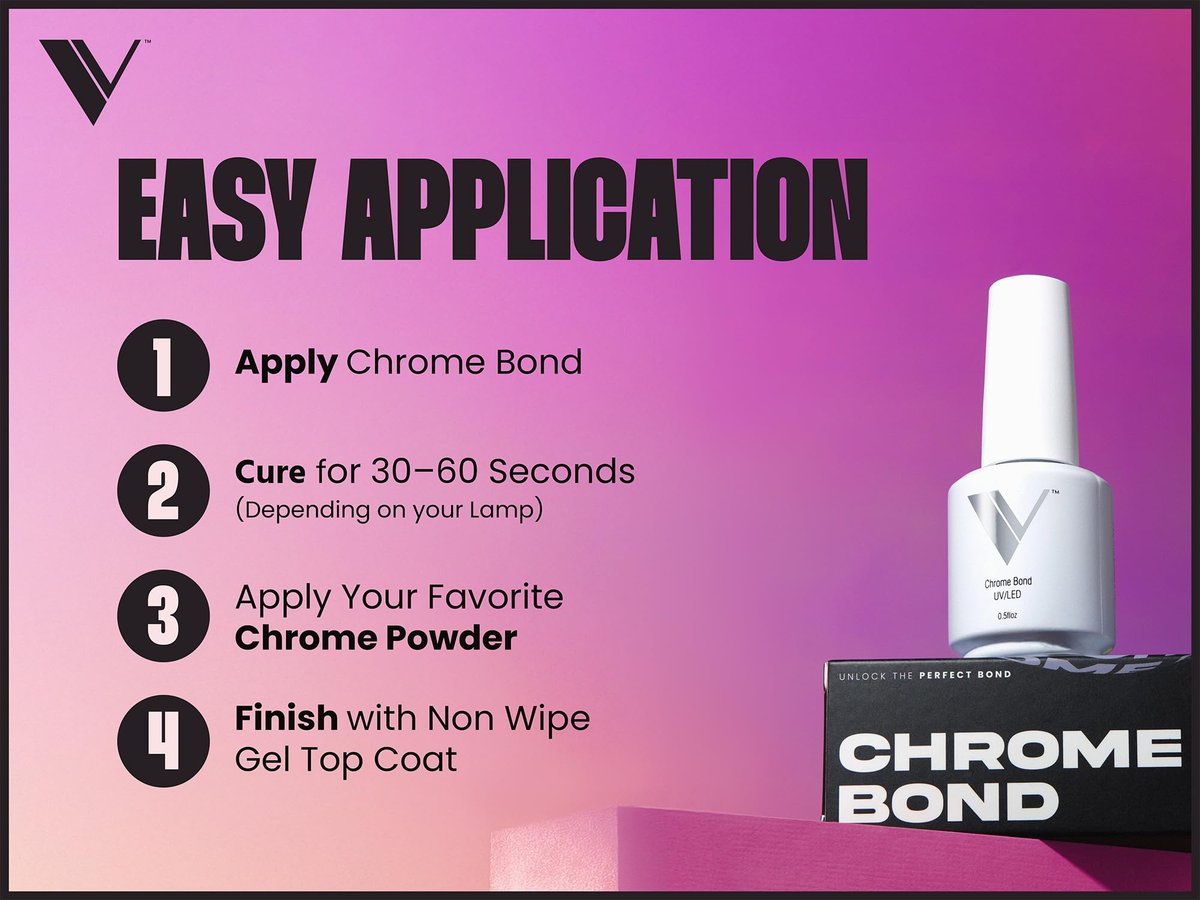V Beauty Pure Chrome Nail Bond - Chrome Base Coat for Precise Powder Placement & Maximum Retention, Beginner-Friendly Formula, Protects Against Lifting and Chipping, 15 mL - görsel 8