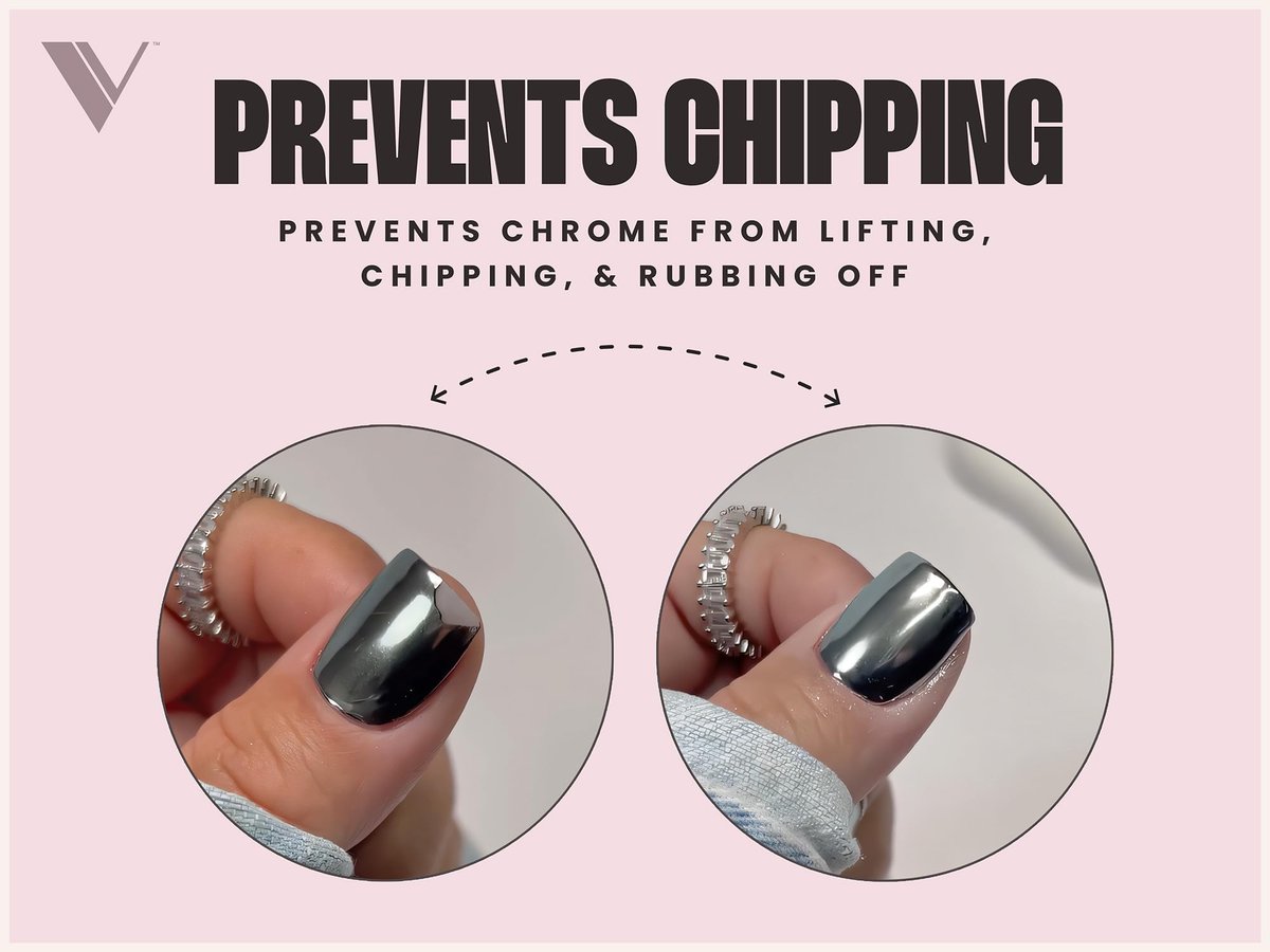 V Beauty Pure Chrome Nail Bond - Chrome Base Coat for Precise Powder Placement & Maximum Retention, Beginner-Friendly Formula, Protects Against Lifting and Chipping, 15 mL - görsel 6