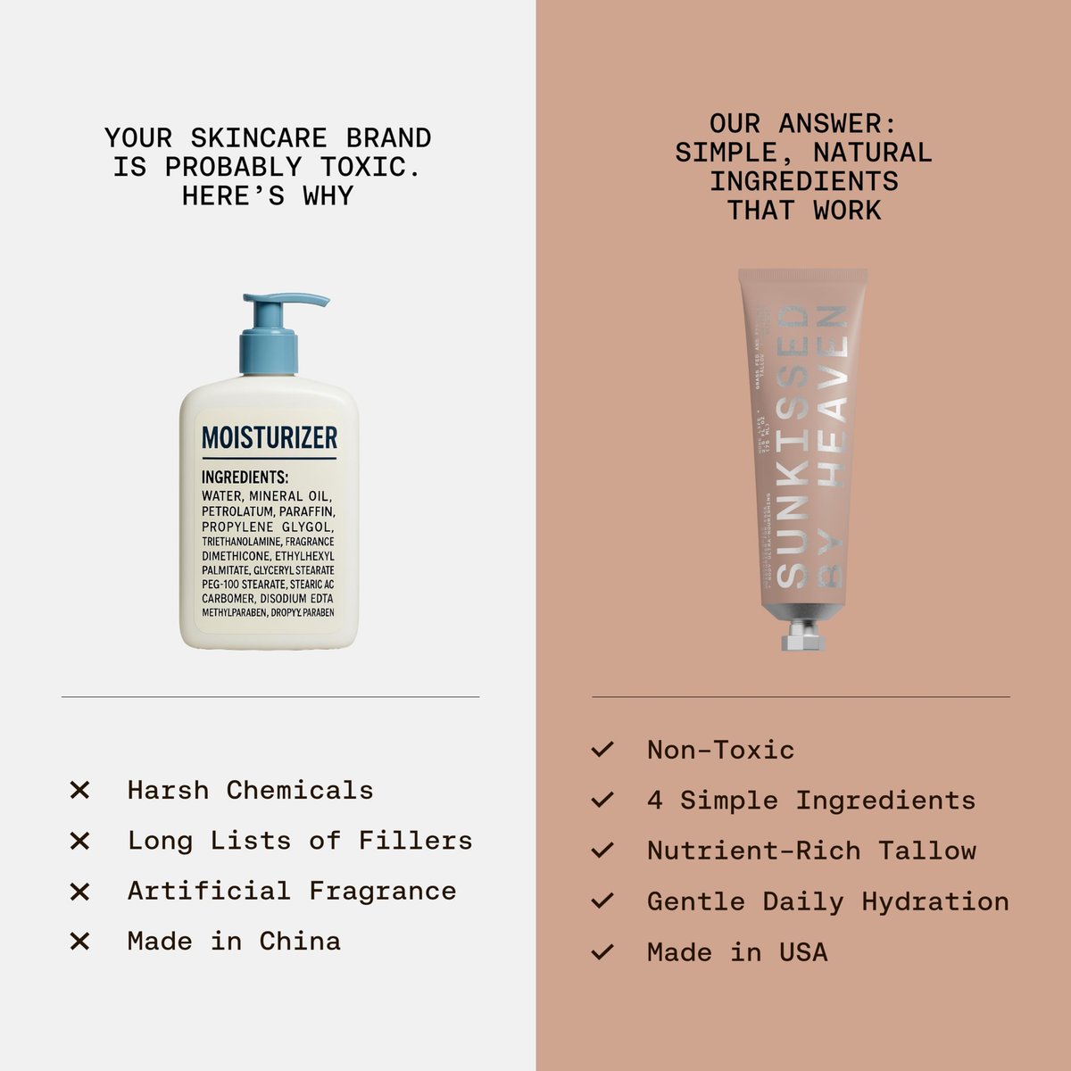 Sunkissed By Heaven Jay Alvarrez Beef Tallow Moisturizer – Cosmetic Grade Refined Grass-Fed & Finished Face Balm with Raw Honey, Jojoba Oil & Beeswax – Unscented for Sensitive & Dry Skin – 2.5 oz Avelisse