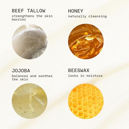 Sunkissed By Heaven Jay Alvarrez Beef Tallow Moisturizer – Cosmetic Grade Refined Grass-Fed & Finished Face Balm with Raw Honey, Jojoba Oil & Beeswax – Unscented for Sensitive & Dry Skin – 2.5 oz Avelisse