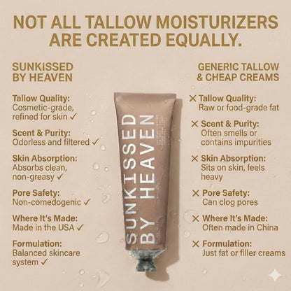 Sunkissed By Heaven Jay Alvarrez Beef Tallow Moisturizer – Cosmetic Grade Refined Grass-Fed & Finished Face Balm with Raw Honey, Jojoba Oil & Beeswax – Unscented for Sensitive & Dry Skin – 2.5 oz Avelisse