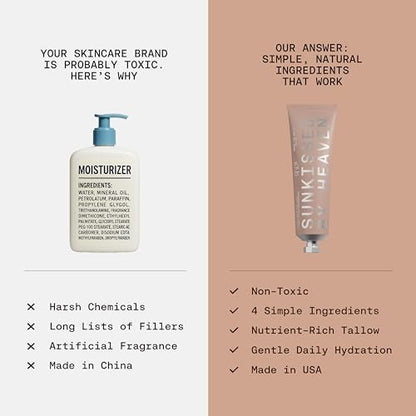 Sunkissed By Heaven Jay Alvarrez Beef Tallow Moisturizer – Cosmetic Grade Refined Grass-Fed & Finished Face Balm with Raw Honey, Jojoba Oil & Beeswax – Unscented for Sensitive & Dry Skin – 2.5 oz Avelisse