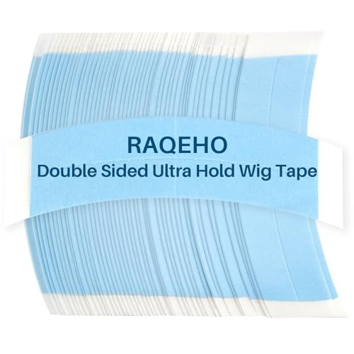RAQEHO 50PCS Wig Tape - Double Sided Ultra-Hold Lace Front Tape, Strong Sticky Waterproof Toupee Tape Replacement, Ultra-Thin Wig Glue Strip for Lace Wigs, Hairpiece Hair Extensions - görsel 2