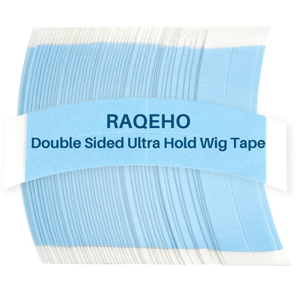 RAQEHO 50PCS Wig Tape - Double Sided Ultra-Hold Lace Front Tape, Strong Sticky Waterproof Toupee Tape Replacement, Ultra-Thin Wig Glue Strip for Lace Wigs, Hairpiece Hair Extensions