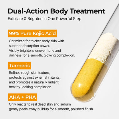 Dr.Melaxin Body Keratin Care Kojic Acid Turmeric Spray with AHA & PHA - Gentle Body Brightening & Exfoliating Peeling Solution, Korean Skincare, 6.76 fl.oz Avelisse
