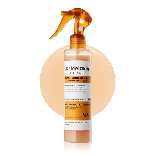Dr.Melaxin Body Keratin Care Kojic Acid Turmeric Spray with AHA & PHA - Gentle Body Brightening & Exfoliating Peeling Solution, Korean Skincare, 6.76 fl.oz Avelisse