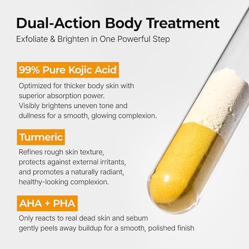 Dr.Melaxin Body Keratin Care Kojic Acid Turmeric Spray with AHA & PHA - Gentle Body Brightening & Exfoliating Peeling Solution, Korean Skincare, 6.76 fl.oz Avelisse