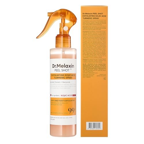 Dr.Melaxin Body Keratin Care Kojic Acid Turmeric Spray with AHA & PHA - Gentle Body Brightening & Exfoliating Peeling Solution, Korean Skincare, 6.76 fl.oz Avelisse