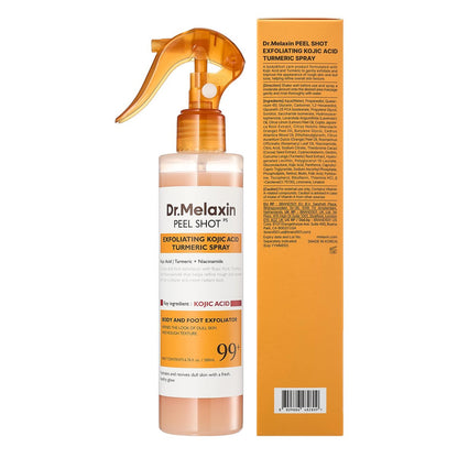 Dr.Melaxin Body Keratin Care Kojic Acid Turmeric Spray with AHA & PHA - Gentle Body Brightening & Exfoliating Peeling Solution, Korean Skincare, 6.76 fl.oz Avelisse