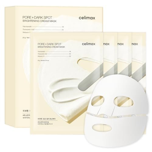 celimax Pore+Dark Spot Brightening Cream Mask 4-Pack | Niacinamide & Tranexamic Acid Sheet Mask for Enlarged Pores, Hyperpigmentation, and Hydration | Korean Skincare Mask - görsel 2