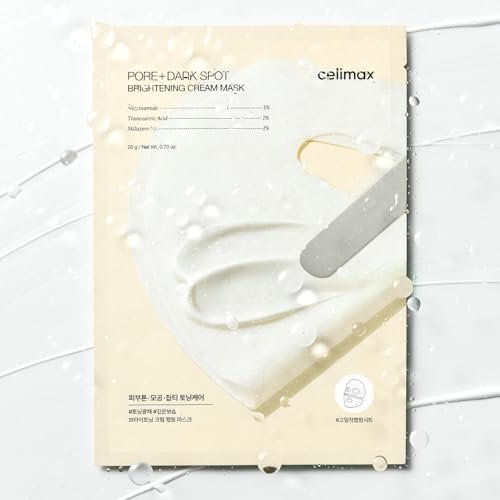 celimax Pore+Dark Spot Brightening Cream Mask 4-Pack | Niacinamide & Tranexamic Acid Sheet Mask for Enlarged Pores, Hyperpigmentation, and Hydration | Korean Skincare Mask - görsel 14