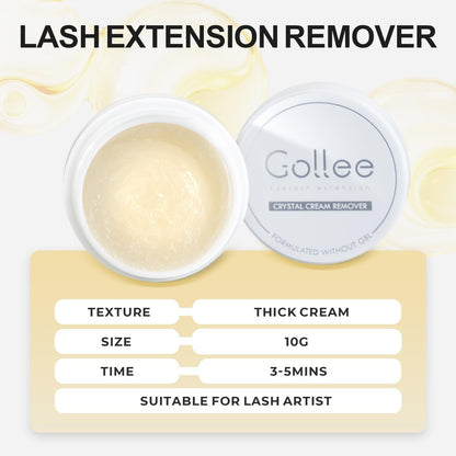 GOLLEEPRO Eyelash Extension Remover - Fast Dissolve Cream for Safe, Gentle Adhesive Removal - Professional Lash Supplies Avelisse