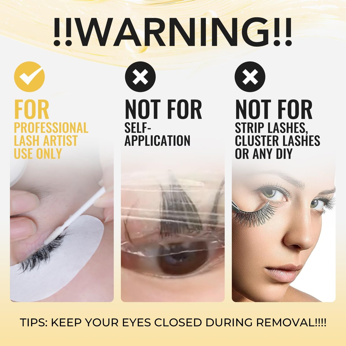 GOLLEEPRO Eyelash Extension Remover - Fast Dissolve Cream for Safe, Gentle Adhesive Removal - Professional Lash Supplies Avelisse