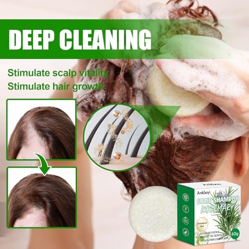 ANKOOY 2 Pack Rosemary Oil Shampoo Bars and Conditioner Set - Strengthens Hair, Thickens Strands, Controls Oil, Supports Scalp Health, Reduces Hair Loss for Men and Women - görsel 5