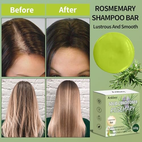 ANKOOY 2 Pack Rosemary Oil Shampoo Bars and Conditioner Set - Strengthens Hair, Thickens Strands, Controls Oil, Supports Scalp Health, Reduces Hair Loss for Men and Women - görsel 11