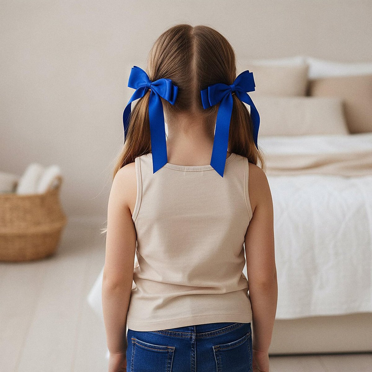 Matwsec Royal Blue Hair Bows with Tails - 2 Pack Fabric Hair Clips for Women and Girls - görsel 7