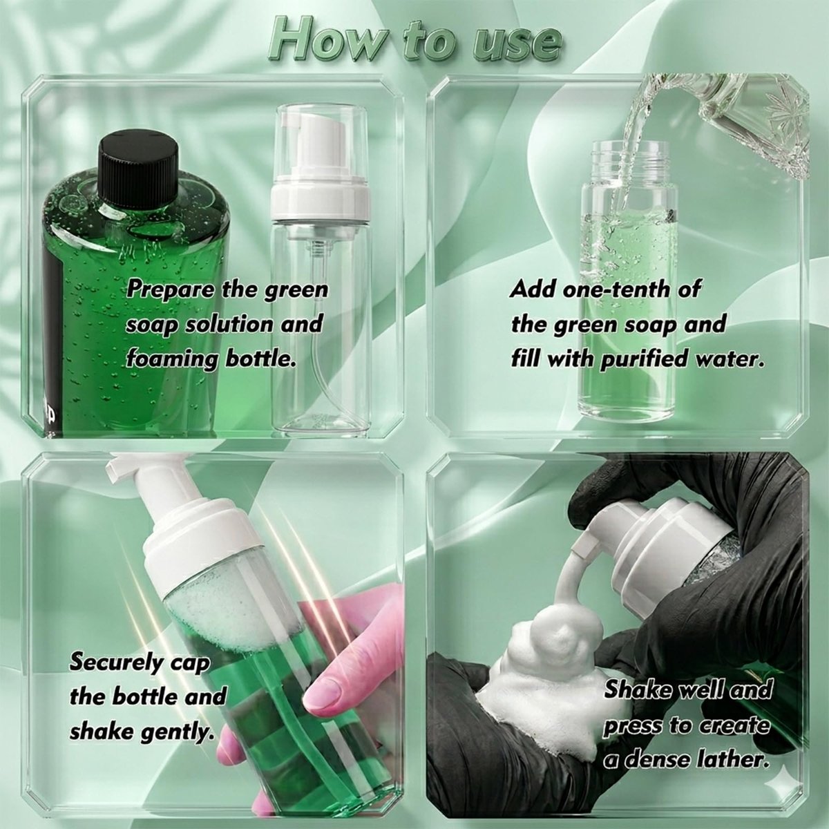 Rayyl Tattoo Green Soap 16.9oz Ultra Concentrated + 7oz Foam Bottle Kit – Vegan Formula, Professional Skin Cleanser for Tattoos & Piercings, Travel-Ready Value Pack - görsel 5