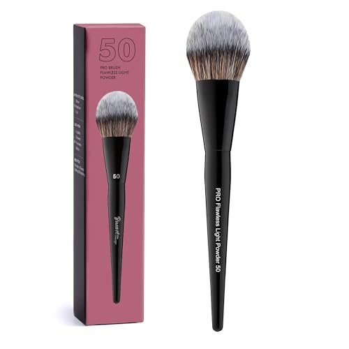 Bueart Design PRO Flawless Light Powder Makeup Brush 50 - Ultra-Soft Synthetic Bristles for Loose Powder, Setting Powder & Blush, Cruelty-Free Makeup Brush for Flawless Application Avelisse