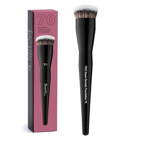 Professional Super Dense Foundation Buffing Brush 70 – Black Handle with Soft Synthetic Bristles for Powder and Liquid Makeup - görsel 2