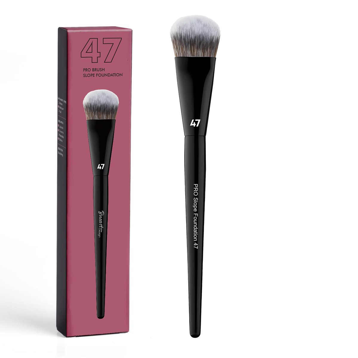 Bueart Design PRO Slope Foundation Makeup Brush 47 - Ultra Soft Synthetic Bristles for Liquid, Cream, Blusher & Powder - görsel 1