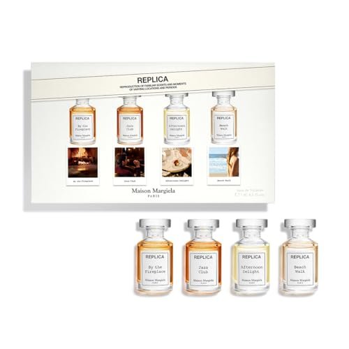 Maison Margiela Replica 4-Piece Fragrance Discovery Set: Beach Walk, Jazz Club, By the Fireplace, Afternoon Delight (0.24 Fl Oz Each) Avelisse