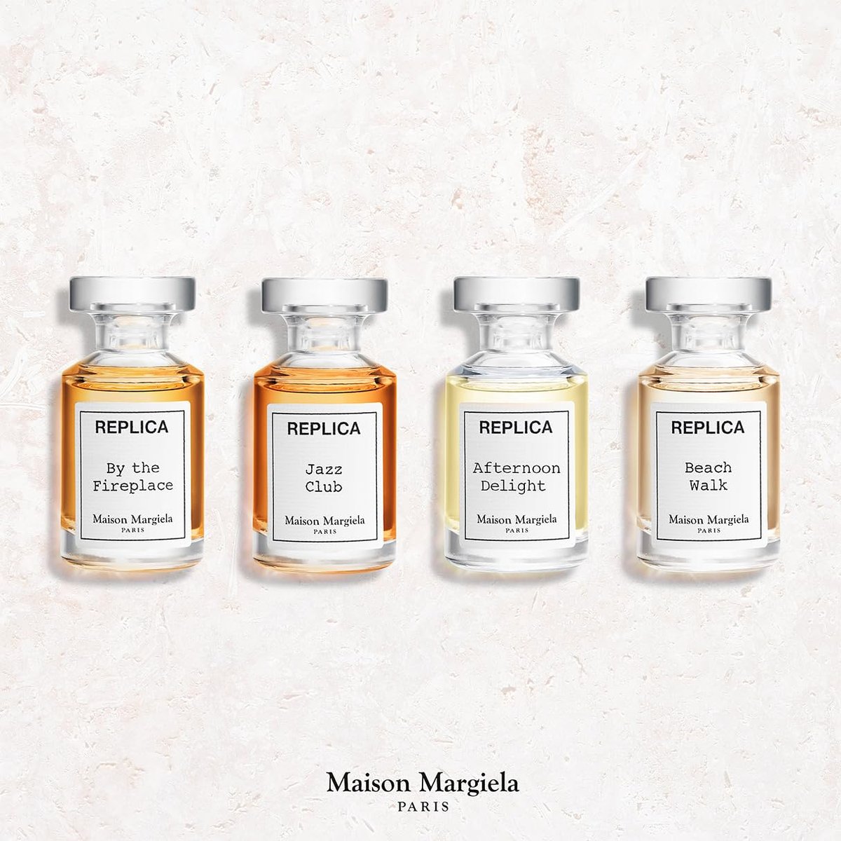Maison Margiela Replica 4-Piece Fragrance Discovery Set: Beach Walk, Jazz Club, By the Fireplace, Afternoon Delight (0.24 Fl Oz Each) Avelisse