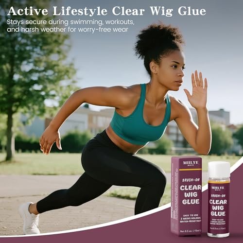 Waterproof Clear Lace Glue for Wigs – Sweat & Swim Proof Strong Hold, String-Free, 2-Week Wear (15 ml / 0.5 Oz) - görsel 10