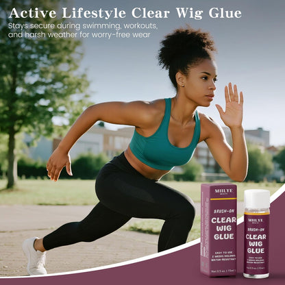 Waterproof Clear Lace Glue for Wigs – Sweat & Swim Proof Strong Hold, String-Free, 2-Week Wear (15 ml / 0.5 Oz)