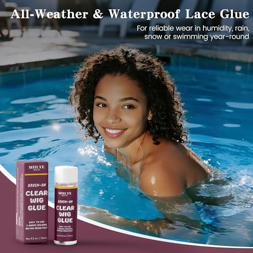 Waterproof Clear Lace Glue for Wigs – Sweat & Swim Proof Strong Hold, String-Free, 2-Week Wear (15 ml / 0.5 Oz) - görsel 8