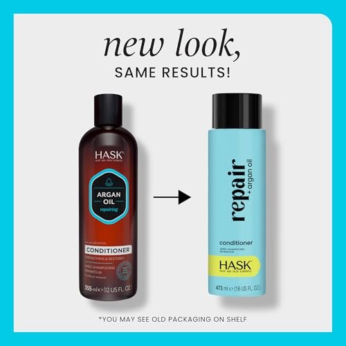 HASK Repair + Argan Oil Shampoo and Conditioner Set – Color Safe, Sulfate-Free, Paraben-Free, Gluten-Free, Cruelty-Free – 16 oz Each, 2-Pack Avelisse