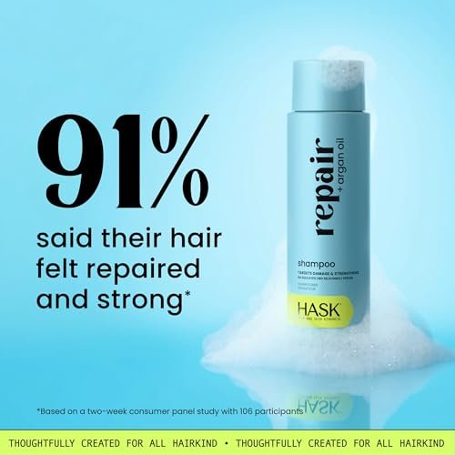 HASK Repair + Argan Oil Shampoo and Conditioner Set – Color Safe, Sulfate-Free, Paraben-Free, Gluten-Free, Cruelty-Free – 16 oz Each, 2-Pack Avelisse
